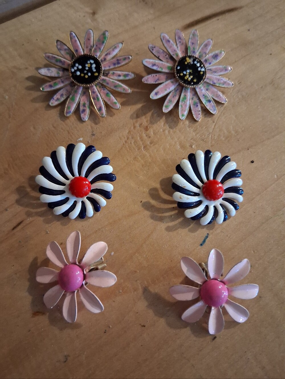 3 Pair Of Vintage Clip Earrings